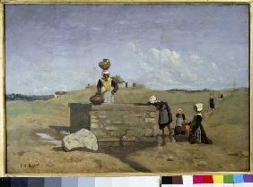 Bretonische Frauen am Brunnen 1850/55
