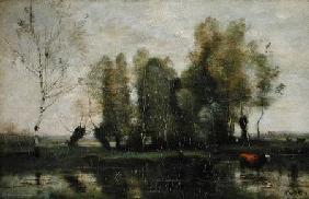 Trees in a Marshy Landscape c.1855-60