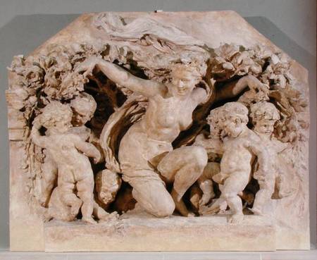 Triumph of Flora, relief taken from the facade of the Flora Pavilion of the Louvre Palace von Jean Baptiste Carpeaux