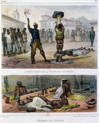 The Punishment of Slaves, illustration for 'Voyage Pittoresque et Historique au Bresil', 1839 (colou von Jean Baptiste Debret