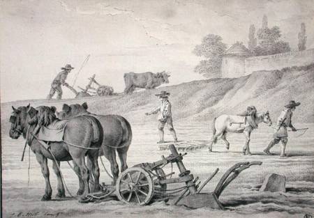 Ploughing the Fields von Jean-Baptiste Huet