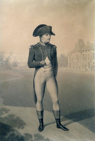 Napoleon Bonaparte (1769-1821) First Consul at Malmaison, from ''Livre du Sacre'' von Jean-Baptiste Isabey