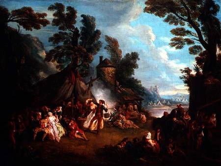 The Party in the Army Camp von Jean-Baptiste Joseph Pater