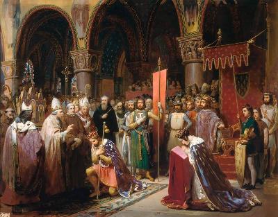 Louis VII (c.1120-1180) the Young, King of France Taking the Banner in St. Denis in 1147 1840