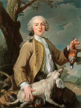 Louis XV en chasseur tenant une perdrix