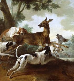 A Deer Chased by Dogs 1725