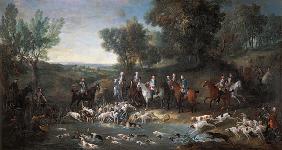 Louis XV (1710-1774) Stag Hunting in the Forest at Saint-Germain 1730