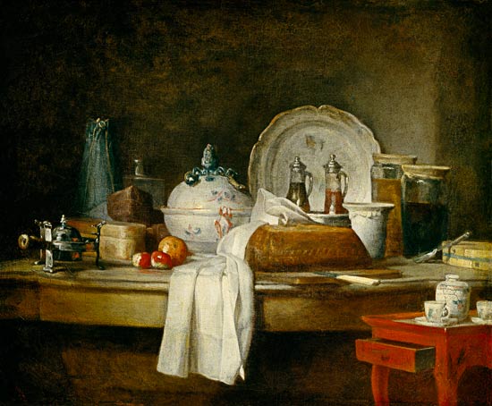 Stillleben mit Küchen-Utensilien von Jean-Baptiste Siméon Chardin