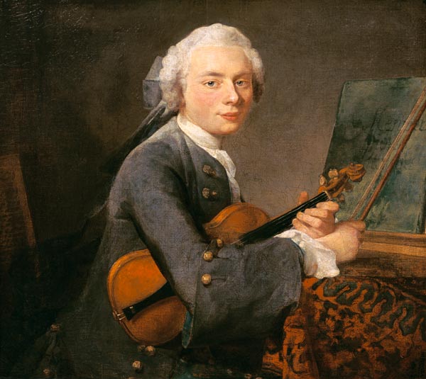 Bildnis des Charles Godefroy mit Violine von Jean-Baptiste Siméon Chardin