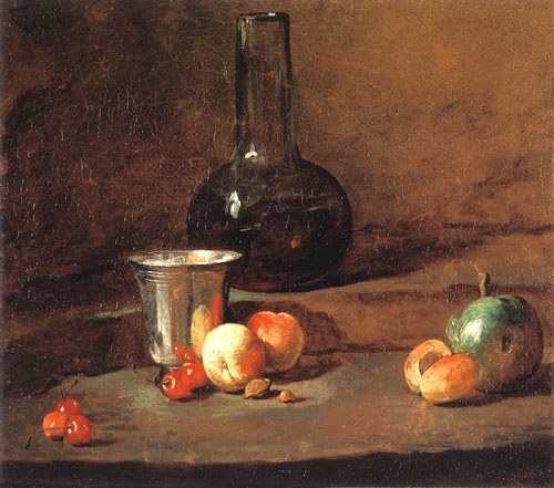 Karaffe mit Wein von Jean-Baptiste Siméon Chardin