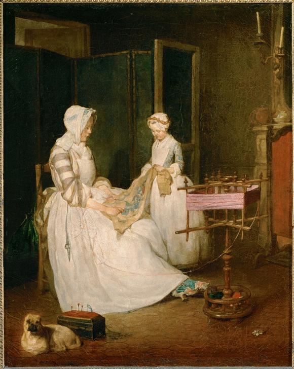 La mère laborieuse (Die fleißige Mutter) von Jean-Baptiste Siméon Chardin