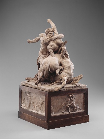 Hercules Fighting Two Centaurs von Jean-Baptiste Stouf