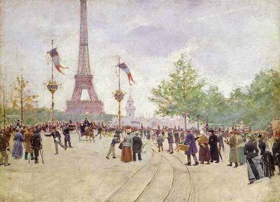 Entrance to the Exposition Universelle, 1889 (oil on canvas) von Jean Beraud