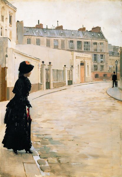 Waiting, Rue de Chateaubriand, Paris von Jean Beraud