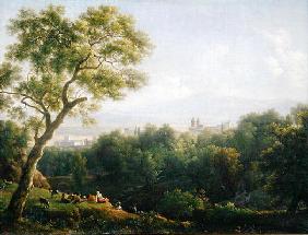 View of Frascati (oil on canvas) 16th