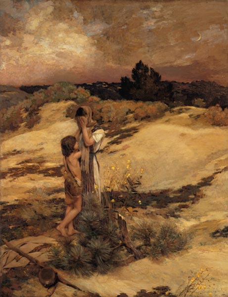 Hagar und Ismael in der Wüste von Jean-Charles Cazin