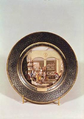 Plate depicting the Sevres workshop during the directorship of Alexandre Brogniart (1770-1847)