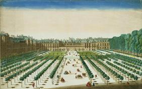 View and Perspective of the Palais Royal from the Garden Side, engraved by Antoine Aveline (1691-174 17th