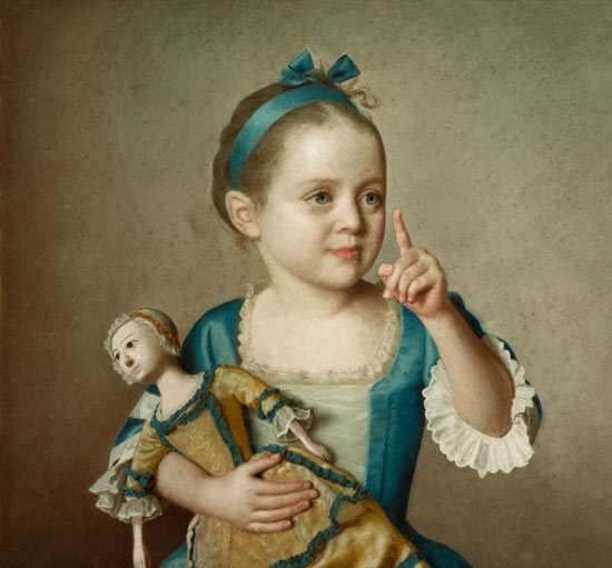 Mädchen mit Puppe von Jean-Étienne Liotard