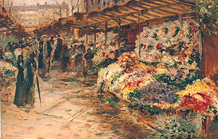 Blumenmarkt von Jean François Raffaelli