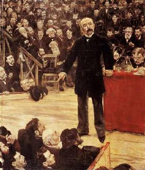 Georges Clemenceau (1841-1929) Making a Speech at the Cirque Fernando 1883