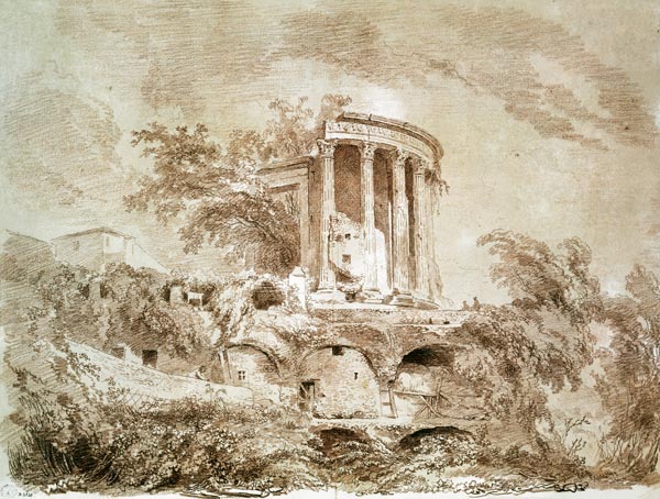 Temple of the Sybil at Tivoli von Jean Honoré Fragonard