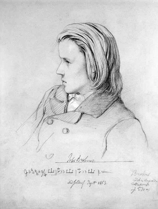 Johannes Brahms (1833-97) aged twenty von Jean Joseph Bonaventure Laurens