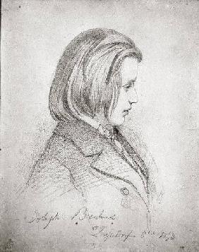 Portrait of Johanes Brahms (1833-97) aged Twenty 1853 cil o
