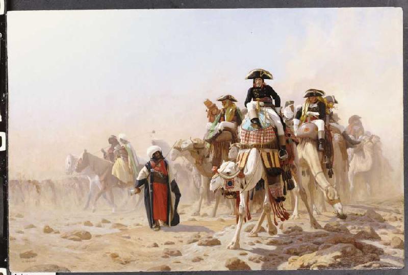 Napoleon mit seinen Gefolgsleuten in Ägypten. von Jean-Léon Gérome