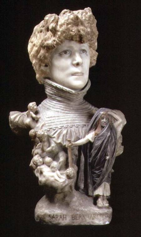 Portrait Bust of Sarah Bernhardt (1844-1923) French actress von Jean-Léon Gérome