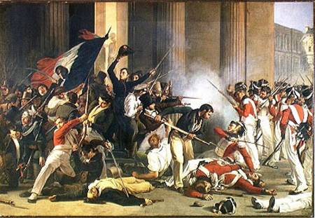 Scene of the 1830 Revolution at the Louvre von Jean Louis Bezard