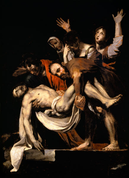 Grablegung Christi. Nach Caravaggio. von Jean Louis Théodore Géricault