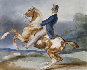 Reiter auf einem sich aufbäumenden Pferd (Un Cavalier cabrant son cheval).