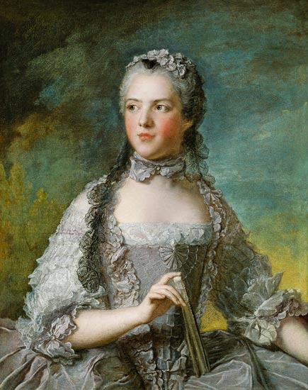 Portrait of Adelaide de France (1732-1800) with a Fan von Jean Marc Nattier