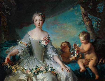 Portrait presumed to be Louise Diane d'Orleans (1716-36) as Flora 1731