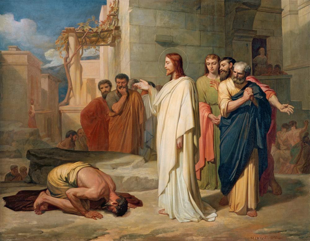 Jesus Healing the Leper von Jean-Marie Melchior Doze