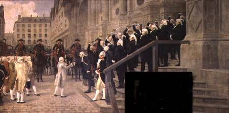 The Reception of Louis XVI at the Hotel de Ville by the Parisian Municipality in 1789 von Jean Paul Laurens