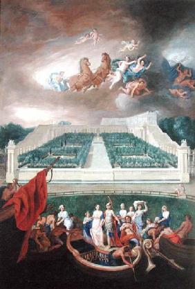 View of the Orangerie and the Chateau de Versailles with the Abduction of Helen 1688