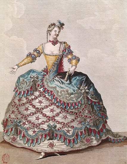 Costume for an Indian woman for the opera ballet ''Les Indes Galantes'' Jean-Philippe Rameau (1683-1 von Jean Baptiste Martin