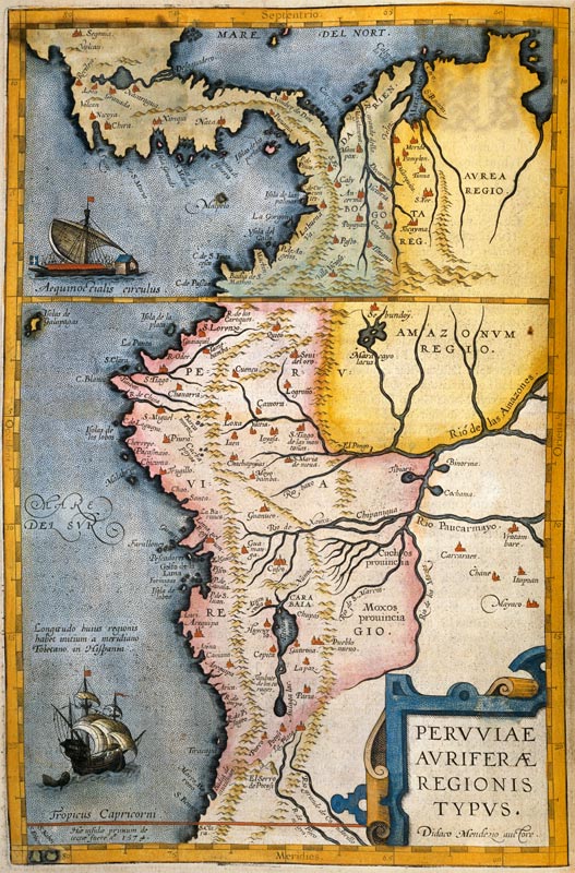 Map of the gold-bearing regions in Peru, from the ''Atlas Maior, Sive Cosmographia Blaviana'' von Joan Blaeu