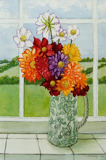 Dahlias on the Cottage Window Sill 2010