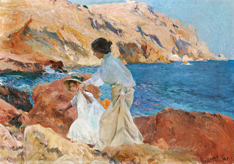 Clotilde And Elena On The Rocks, Javea von Joaquin Sorolla