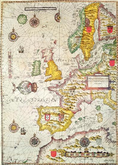 A Generall carde, and description of the sea coastes of Europe, and navigation in this book conteyne