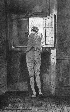 Goethe am Fenster der römischen Wohnung am Corso 1787