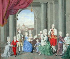 The Family of Leopold II (1747-92) (gouache on paper) 17th