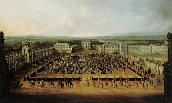 Caroussel Comique, Aufzug im Zwinger zu Dresden 1722 von Johann Alexander Thiele