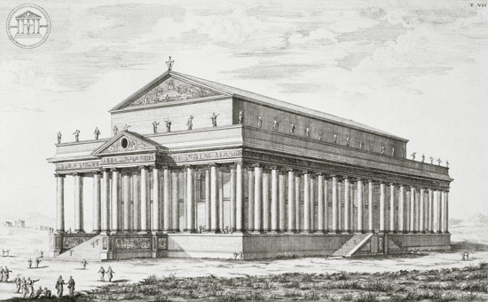 The Temple of Diana at Ephesus, Turkey, from 'Entwurf einer historischen Architektur' von Johann Bernhard Fischer von Erlach