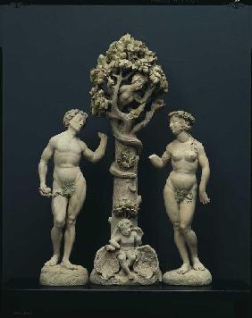 Adam und Eva unter dem Paradiesbaum Um 1545
