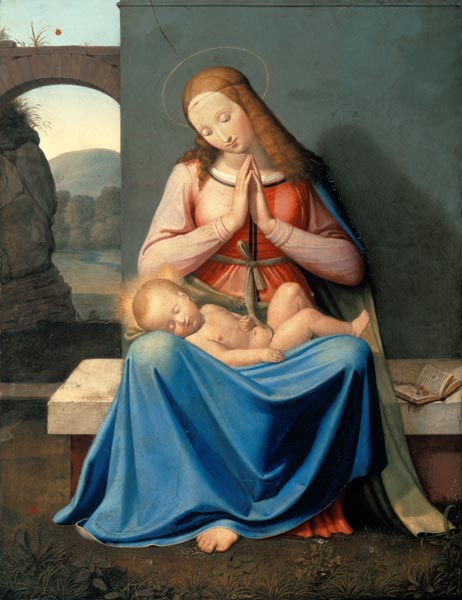 Die Madonna vor der Mauer von Johann Friedrich Overbeck