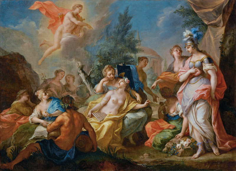 Apollo und die Musen von Johann Georg Bergmüller
